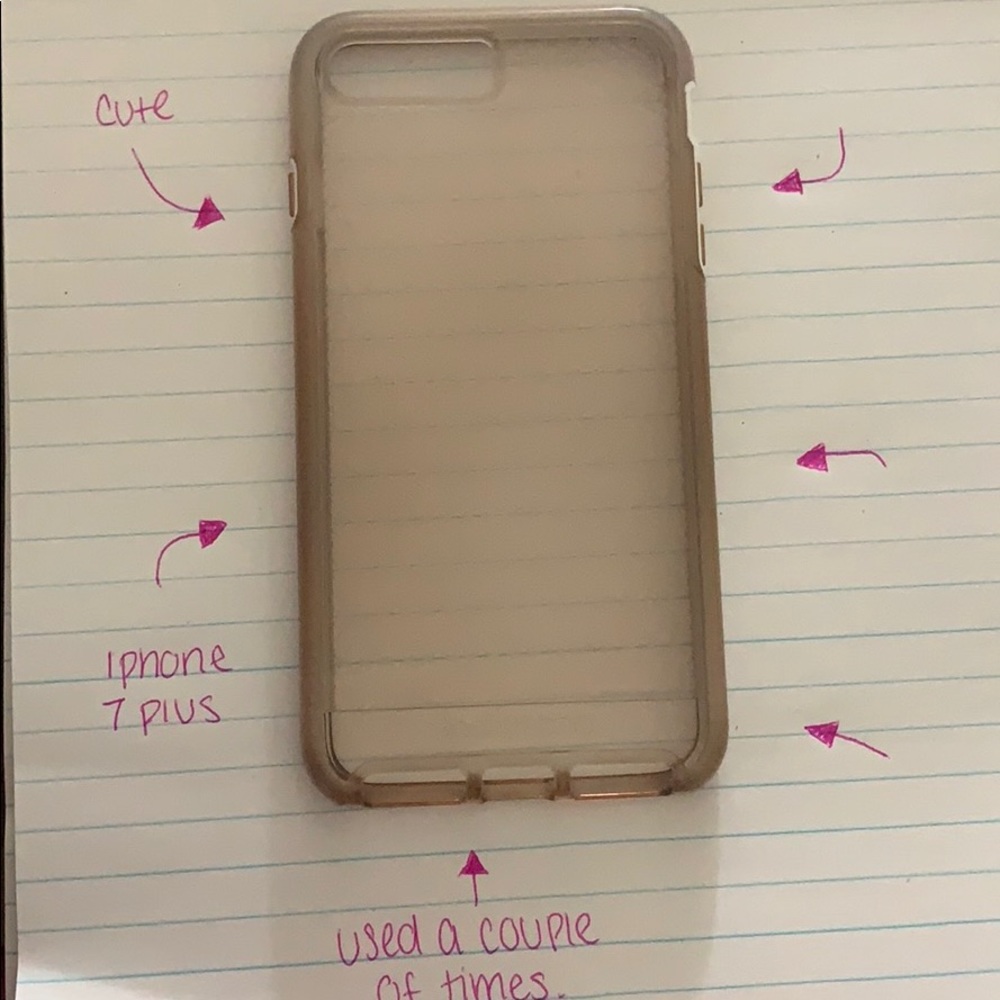 iPhone 7 Plus gold with a little white case